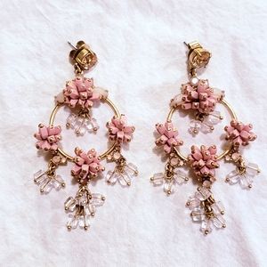 J. Crew Pink Chandelier Earring Hoops